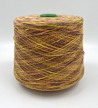 Пряжа Cotone/Lino, Filcom, хлопок, лен, цвет оранжевый меланж